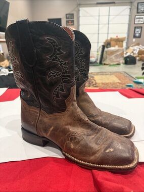Dan Post Two-Tone Brown and Black Western Boots